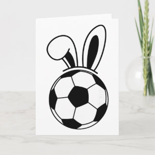 Grappige Slappe Konijnenoren Voetbal Fans Schattig Kaart