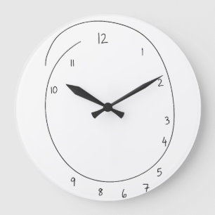 Grappige Slecht Getekende Wandklok Minimalistische
