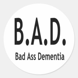 Grappige slechte dementie vergeetachtige typografi ronde sticker