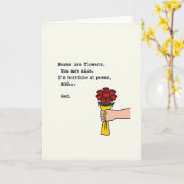 Grappige slechte gedicht rozen liefde kaart (Gele Bloem)