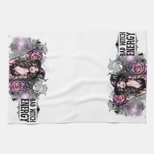 Grappige slechte heks energie theedoek (Horizontaal)