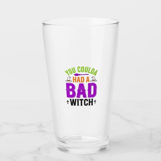 Grappige Slechte Heks Halloween Citaat Vector Desi Glas (Voorkant)