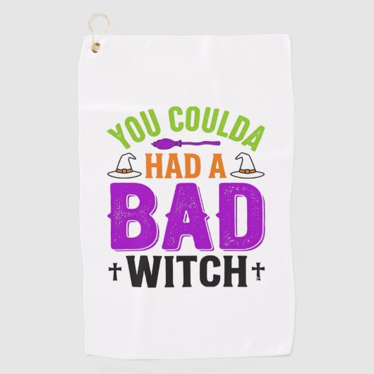 Grappige Slechte Heks Halloween Citaat Vector Desi Golfhanddoek (Voorkant)