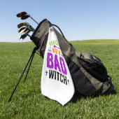 Grappige Slechte Heks Halloween Citaat Vector Desi Golfhanddoek (Groen)