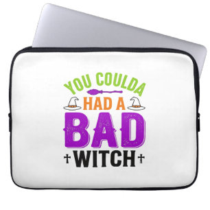 Grappige Slechte Heks Halloween Citaat Vector Desi Laptop Sleeve