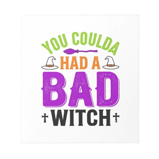 Grappige Slechte Heks Halloween Citaat Vector Desi Notitieblok (Voorkant)