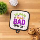 Grappige Slechte Heks Halloween Citaat Vector Desi Pannenlap (Top down)