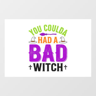 Grappige Slechte Heks Halloween Citaat Vector Desi Raamsticker