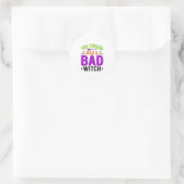 Grappige Slechte Heks Halloween Citaat Vector Desi Ronde Sticker (Tas)