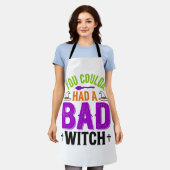 Grappige Slechte Heks Halloween Citaat Vector Desi Schort (Gedragen)