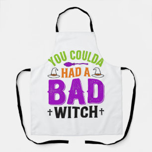 Grappige Slechte Heks Halloween Citaat Vector Desi Schort