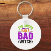 Grappige Slechte Heks Halloween Citaat Vector Desi Sleutelhanger (Voorkant)