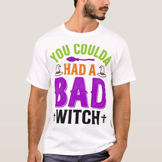 Grappige Slechte Heks Halloween Citaat Vector Desi T-shirt (Voorkant)