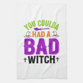 Grappige Slechte Heks Halloween Citaat Vector Desi Theedoek (Verticaal)
