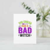 Grappige Slechte Heks Halloween Citaat Vector Ontw Briefkaart (Staand voorkant)