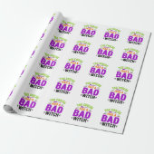 Grappige Slechte Heks Halloween Citaat Vector Ontw Cadeaupapier (Uitgerold)