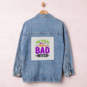 Grappige Slechte Heks Halloween Citaat Vector Ontw Denim Jacket (Hangar)