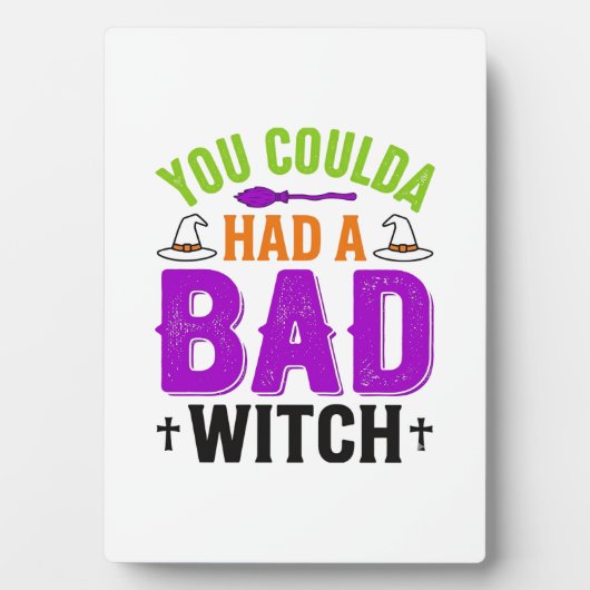 Grappige Slechte Heks Halloween Citaat Vector Ontw Fotoplaat (voorkant)