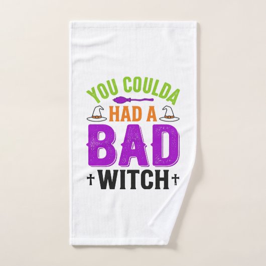 Grappige Slechte Heks Halloween Citaat Vector Ontw Handdoek (Handdoek)