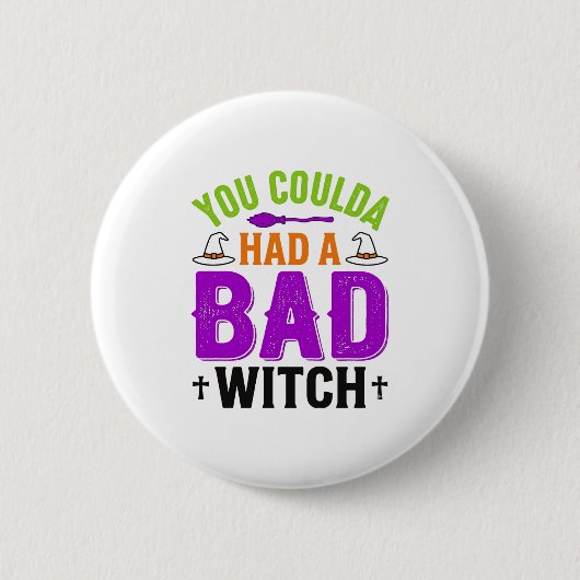 Grappige Slechte Heks Halloween Citaat Vector Ontw Ronde Button 5,7 Cm (Voorkant)