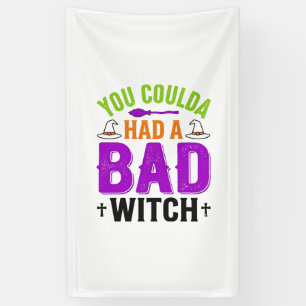 Grappige Slechte Heks Halloween Citaat Vector Ontw Spandoek
