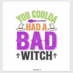 Grappige Slechte Heks Halloween Citaat Vector Ontw Sticker
