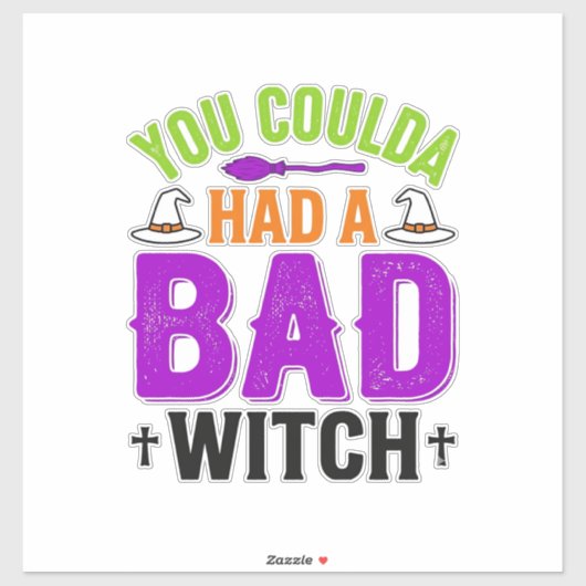 Grappige Slechte Heks Halloween Citaat Vector Ontw Sticker (Vel)
