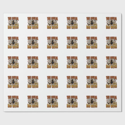 Grappige Slechte Heks Halloween Vintage Gravure On Cadeaupapier (Vlak)
