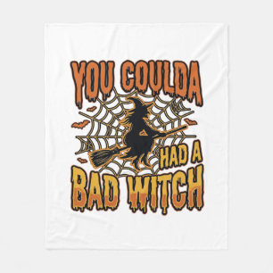 Grappige Slechte Heks Halloween Vintage Gravure On Fleece Deken