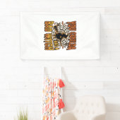 Grappige Slechte Heks Halloween Vintage Gravure On Spandoek (Insitu)
