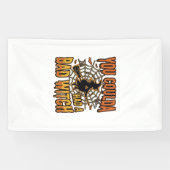 Grappige Slechte Heks Halloween Vintage Gravure On Spandoek (Horizontaal)