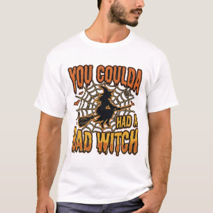 Grappige Slechte Heks Halloween Vintage Gravure On T-shirt