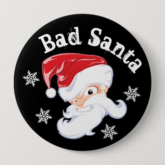 Grappige slechte kerstman 4 inch ronde knop button 4,0 cm (Voorkant)