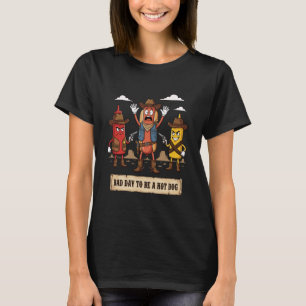 Grappige Slechtedag om een Hotdog Cowboy Western M T-shirt