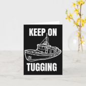 Grappige sleepboot kapitein Graphic Kaart (Gele Bloem)