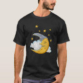 Grappige Sleepy Moon Stars Cloud Pjs pyjama's Slap T-shirt (Voorkant)