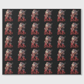 Grappige Sleigher Metal Band Rock Sint Kerstdag Cadeaupapier (Vlak)