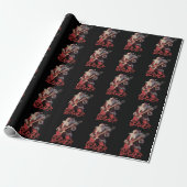 Grappige Sleigher Metal Band Rock Sint Kerstdag Cadeaupapier (Uitgerold)