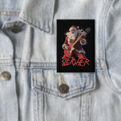 Grappige Sleigher Metal Band Rock Sint Kerstmis Button (Insitu)