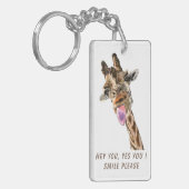 Grappige Sleutelhanger met speelse Giraffe - aange (Voorkant Links)