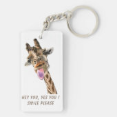 Grappige Sleutelhanger met speelse Giraffe - aange (achterkant)