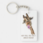 Grappige Sleutelhanger met speelse Giraffe - aange (Voorkant)