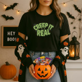 Grappige Slijm Halloween Spooky Tekst; Creep It Re T-shirt