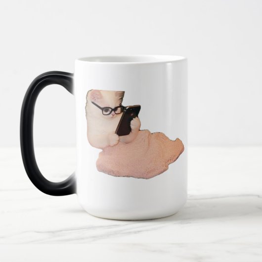 Grappige Slimme Kat Met Bril Mok - Cute Kantoor De (Links)