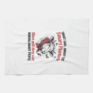 Grappige Slimme Mensen Koe Vintage Gravure T-Shirt Theedoek