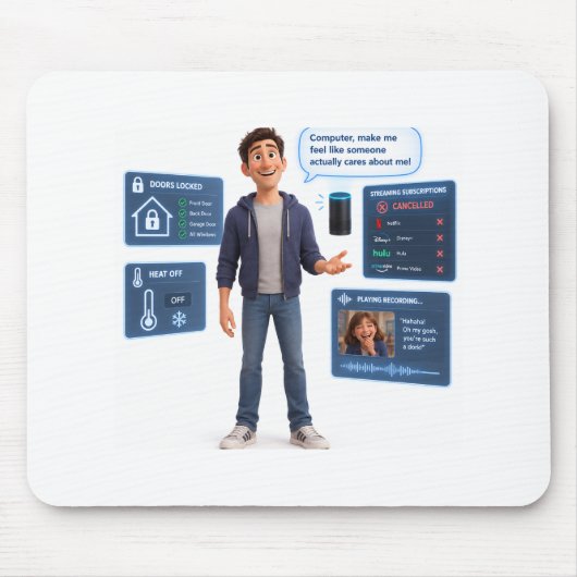 Grappige Slimme Thuis Automatisering Tech Muismat (Voorkant)