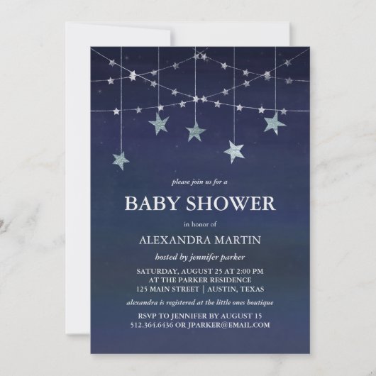 Grappige slingers van Stars in the Sky Baby shower Kaart (Voorkant)