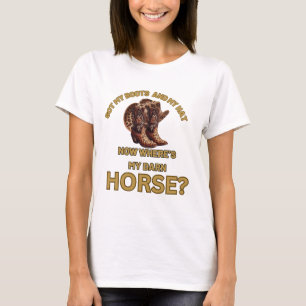 Grappige slogan cowgirl T-shirt, luipaardprint T-shirt