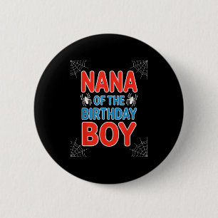 Grappige Slogan Oma Van De Jarige Jongen Spider Th Ronde Button 5,7 Cm