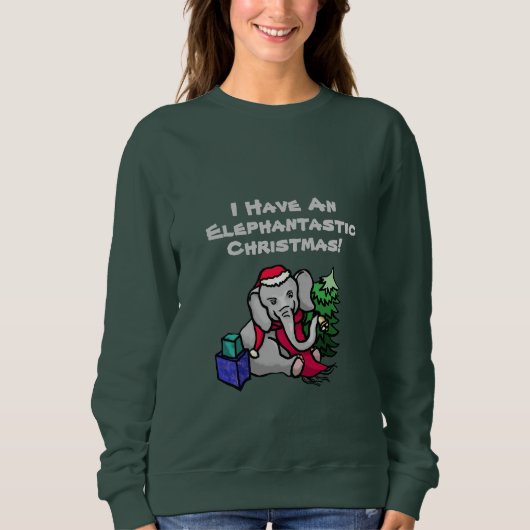 Grappige slogan Schattigee Cartoon olifant kerst Trui (Voorkant)